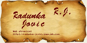 Radunka Jović vizit kartica